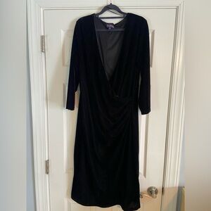 Elegant black velvet dress, Long Tall Sally.